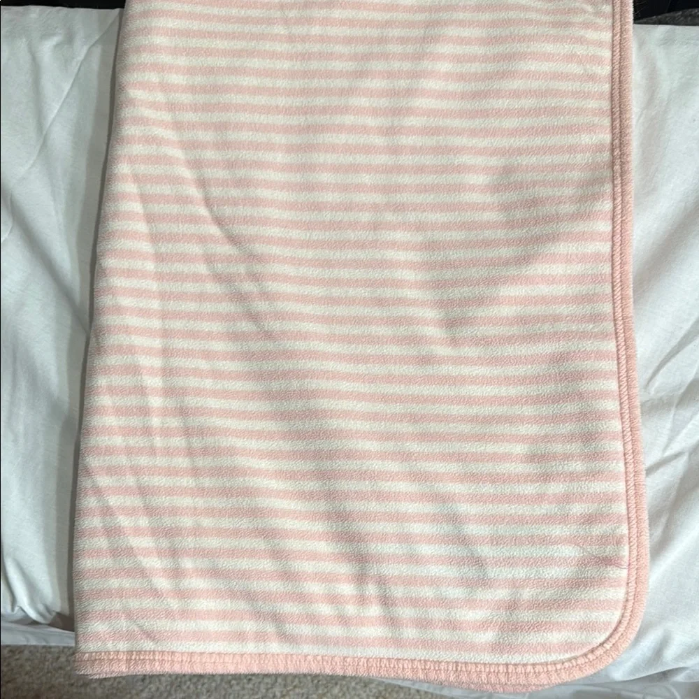 Vintage Gymboree Pink Baby Blanket with Zebra Embroidery